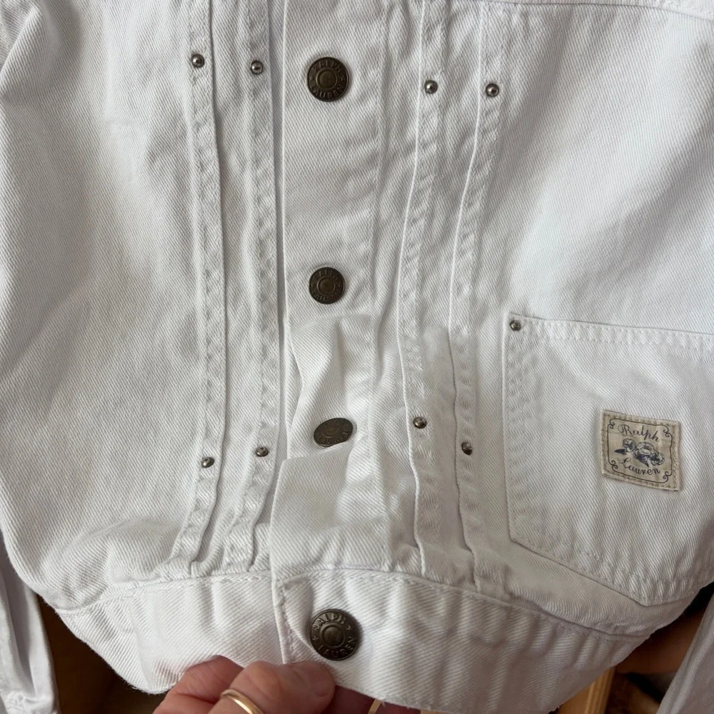 Ralph Lauren Girls Kids White Denim Jacket